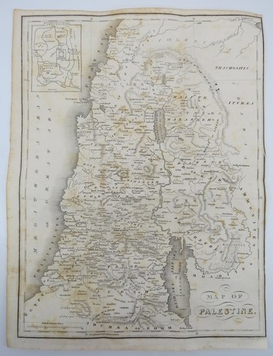 C. 1850 MAP OF PALESTINE AND JERUSALEM c. 1850