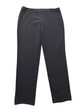 Eileen Fisher Black Crepe Dress Pants Womens L Straight Leg Pull On