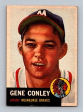 1953 Topps #215 Gene Conley Rookie VG-VGEX Vintage Baseball Card. rookie card picture
