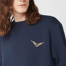 Image of Official Harry Potter Golden Snitch Adults Sweatshirt - Navy, Unisex Embroidered