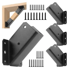 4 PCS 45-Degree Angle Bracket for 2x4 Post Heavy Duty Pergola Support Brace