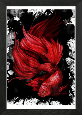 Gerahmtes Wandbild Kämpferfisch Poster Leinwanddruck Bild