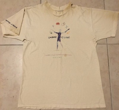 Vtg 90s Microsoft Embrace Giving Destroyed Faded Shirt L Windows Software Apple