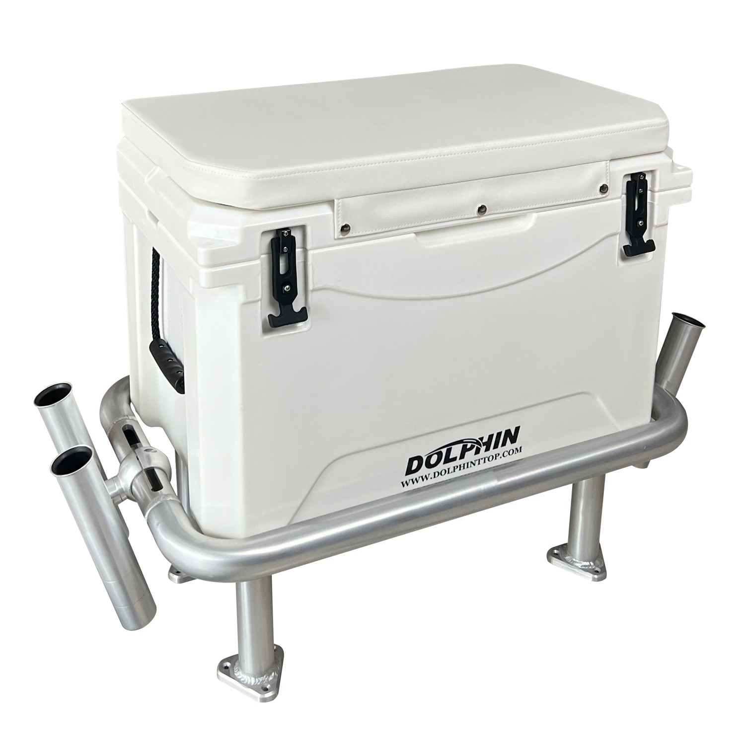 Box White W/seat Cushion + 2 Twin Rod Holders