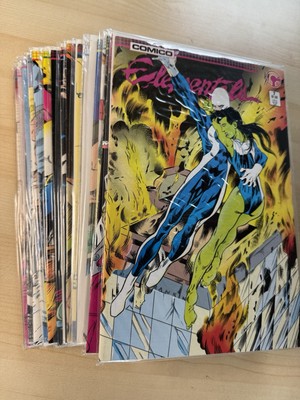 25x Mix Lot VF/NM 1980s Comico Elementals #3 4 6-11 13-24 Justice Machine #1 3 4
