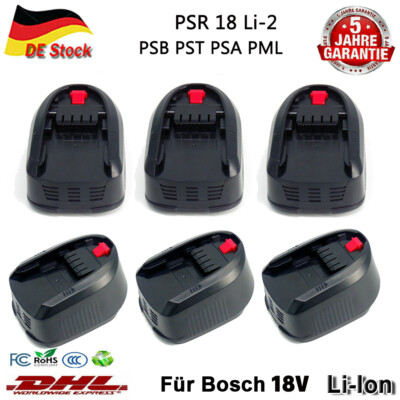 18V Akku for Bosch PSR PST PSB 18 Li-2 PST 2607336207 2607336039 1600Z00000 NEU