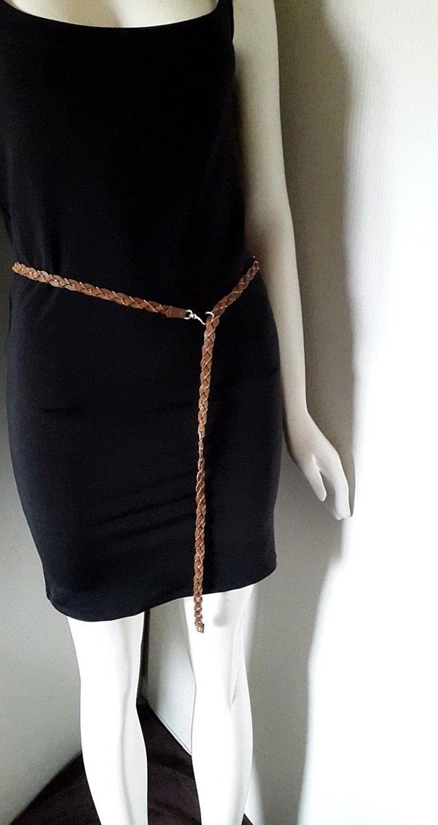 Ceinture Fine Twin-Set Simona Barbieri - Simili Cuir Et Chaîne - Taille M - Couleurs Praline Et Cuivre