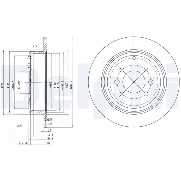 2X Delphi BG2873 Bremsscheibe FüR Peugeot-image