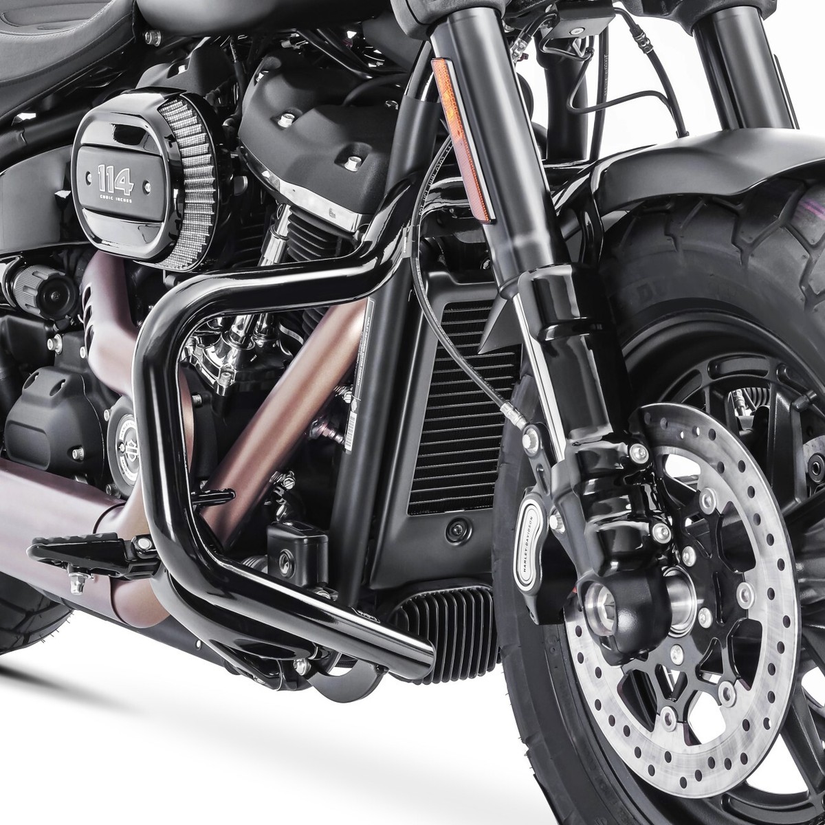 Pare-Cylindre Mustache II Noir Pour Harley Softail Slim 2018-2021 - Protection Moteur Robuste