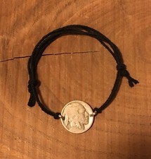 Adjustable Buffalo Nickel Coin Jewelry BRACELET-Vintage-Antique! Hemp