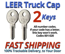 Leer Truck Cap Keys Truck Topper Replacement Key Cut to Code 001-020