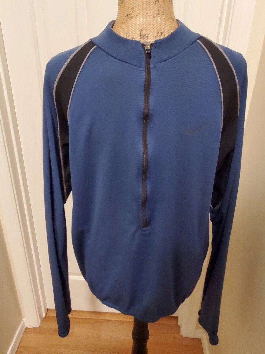 Nike ACG Vintage Mens L Large Blue Cycling Jacket 3/4 Zip Made in  
