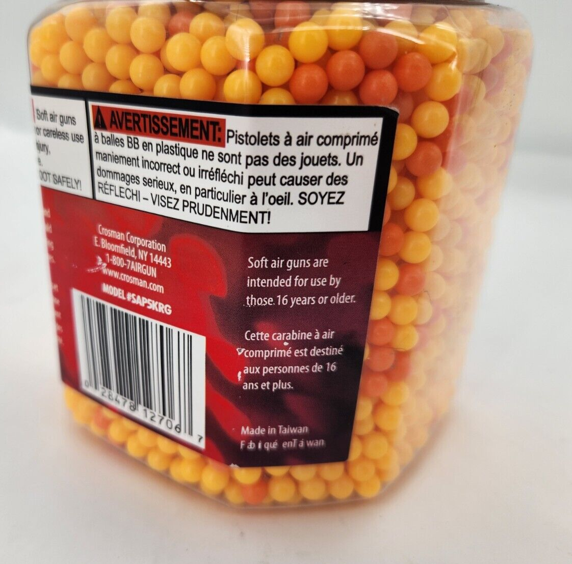 Crosman SoftAir 5000 6mm Plastic BBs Orange n .12gr SAP5000 for soft