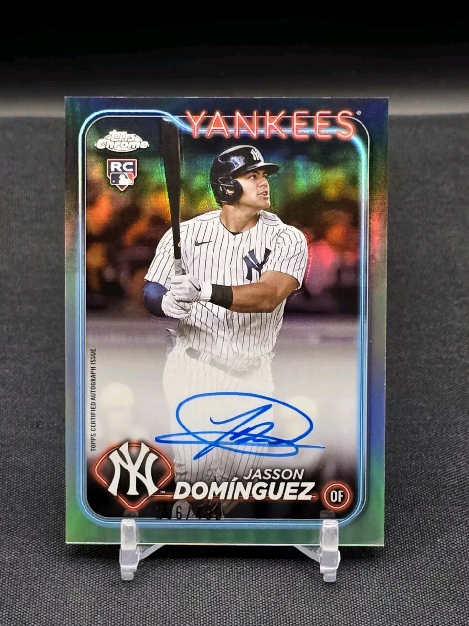 JASSON DOMINGUEZ 2024 Topps Chrome RC Refractor Auto #266/499 RA-JDZ  Yankees