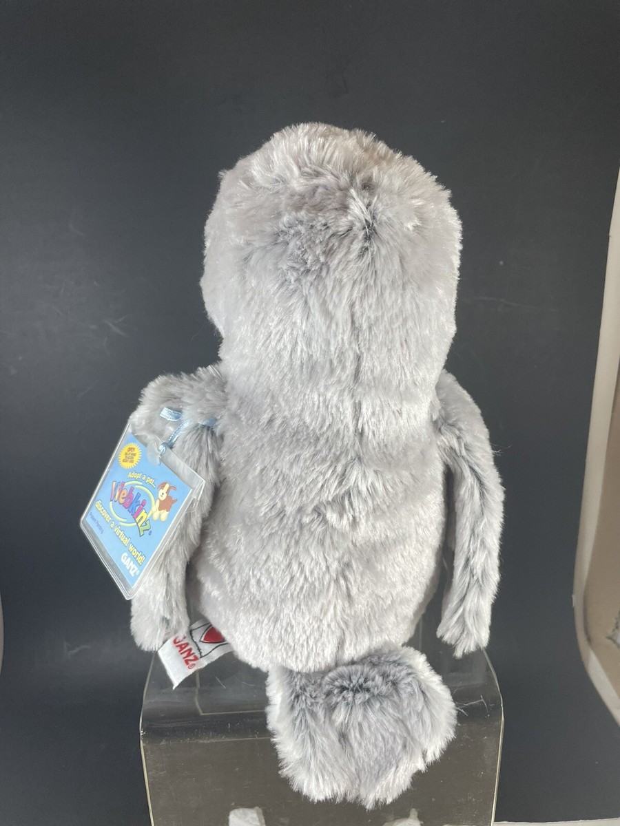 ぬん Webkinz Ganz Grey Owl HM344 Plush with Tag and Code Sealed