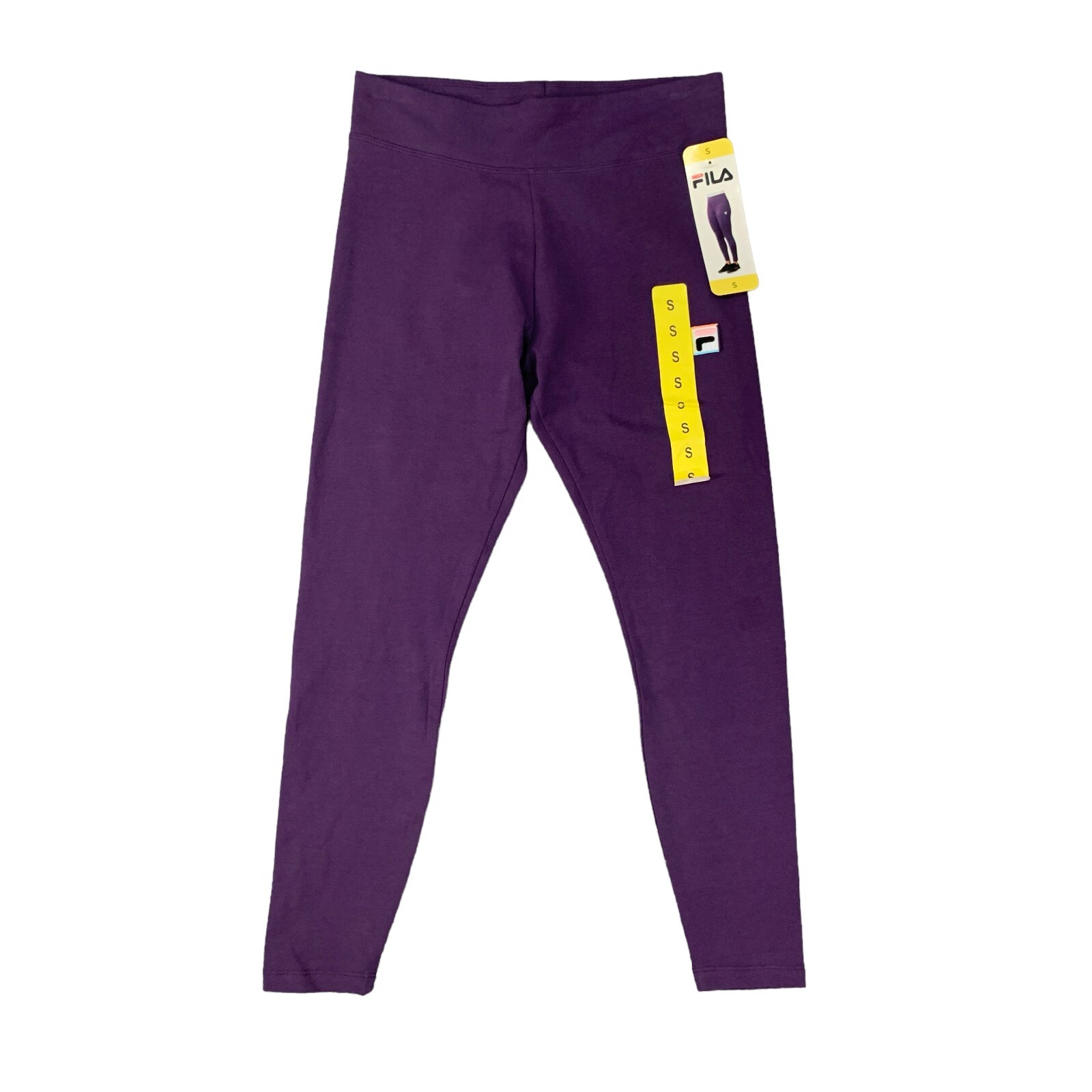 Fila Legging donna S misto cotone uva vita alta pull on caviglia magra