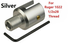 Aluminum Muzzle Brake Adapter Slip Silver On For 1/2x28 TPI For Ruger 1022 10/22