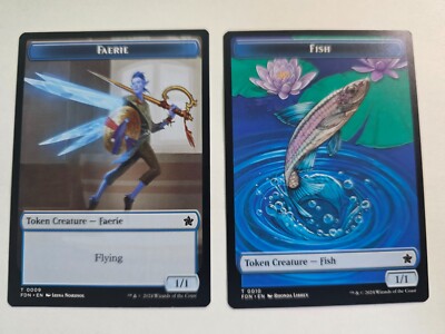 MTG -Faerie / Fish Double sided token Foundations NONFOIL | eBay MTG -Faerie / Fish Double sided token Foundations NONFOIL | eBay
