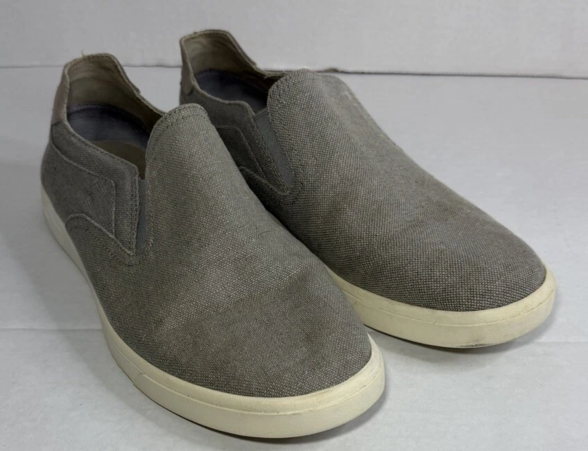 Scarpe UGG uomo taglia 9 Tobin mocassino casual slip on ballerine 1013114 grigio tela