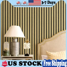 10M Wood Grain Panel Effect Wallpaper Stick Self Adhesive Wood Slat Wall Paper