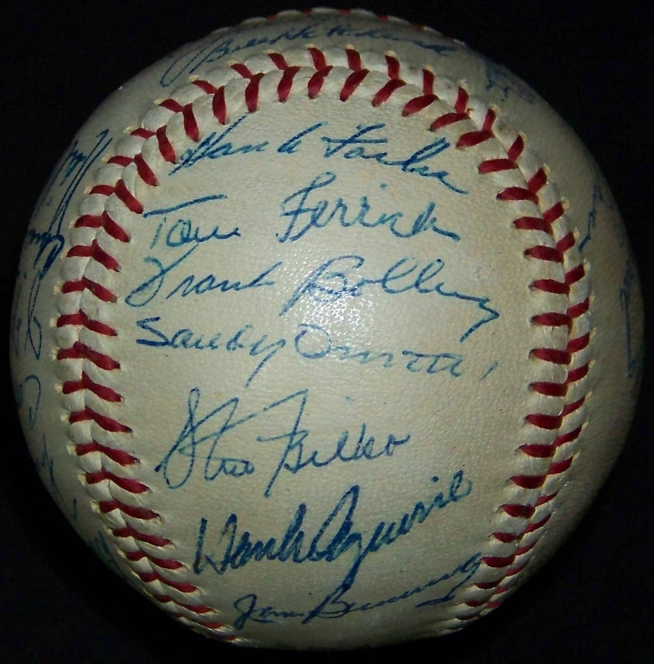 SIMPLY AMAZING! 1960 Tigers Al Kaline Joe Gordon Team Signed Baseball JSA LOA! - Image 3 of 4