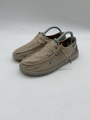 Hey Dude Shoes Women Wendy Flora Sunflower Beige Size Sneakers Loafers  Slip On