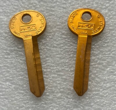 Vintage Curtis Aluminum H-50  Key Blank Spare Key Pair SET OF 2