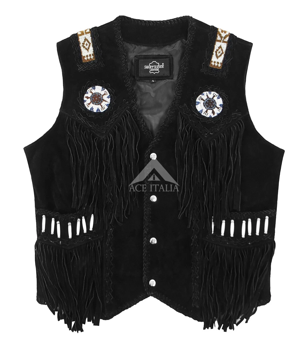 Native american leather vest sale
