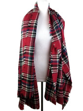Large Black Red Plaid Blanket Scarf oversized shawl wrap Fall Winter Soft 