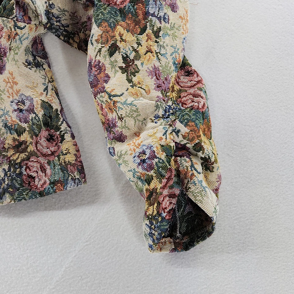 Chaqueta Blazer Vintage Karen Kane Tapiz Floral Mediana Cottagecore Granja Abuela Foto 4 de 4