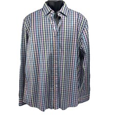 Bugatchi Uomo - Multicolored Shaped Fit Cotton Button Down Shirt - XL