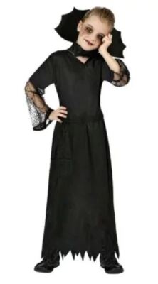 Costume Vedova Nera Travestimento Horror Vestito Bambina Carnevale