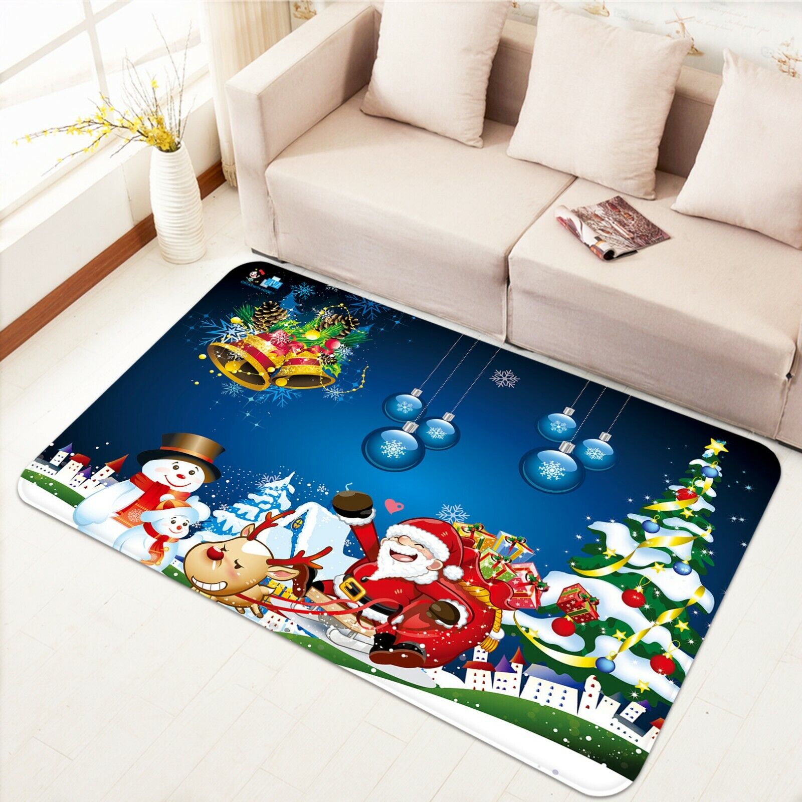 3D Bell Snowflake M36 Christmas Game Dywan Mat Elegant Photo Carpet On-cke M36 Christmas Spiel Teppich Mat Elegant Foto Teppich An\