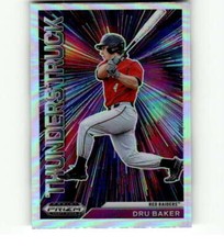 2021 Panini Prizm Draft Picks Thunderstruck Silver Prizm #12 Dru Baker RC Rookie