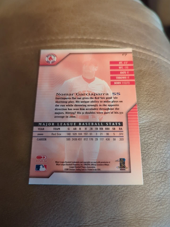 2001 Donruss Signature Baseball Card #17 Nomar Garciaparra - Image 2 of 2