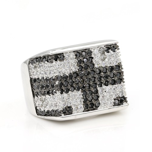 Stainless Steel 316 Pave Men's Square shape CZ SET Pinky Ring - Afbeelding 1 van 10