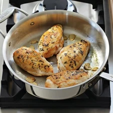 All-clad, 3-qt and 4-qt Tri-Ply  or D5 Saute Pans (Your Choice) LID NOT INCLUDED