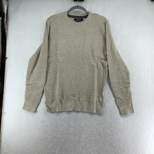 Jack  Jones Mens Long Sleeve Crew Neck Knit Oatmeal Pullover Sweater Size Large