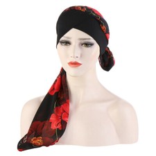 Women Cancer Head Scarf Chemo Hair Loss Hat Turban Pre-Tied Headwear Bandana