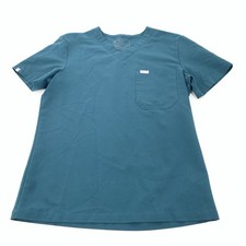 Figs Short Sleeve Scrub Top Shirt Size Small Womens Teal Blue Medical Dental S