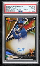 2022 Bowman's Best of Gold Lava Refractor 74/75 Simon Juan PSA 9 MINT Auto 06in