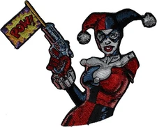 Patch - C&D Visionary - DC Comics Harley Quinn Pow 4.3"x3.4" Iron-On Batman NEW