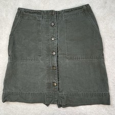 Lauren Ralph Lauren Women  s 4P Vintage Button Front Mini Skirt Army Green