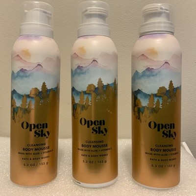 3 New Bath and Body Works OPEN SKY CLEANSING BODY MOUSSE 5.3 FL OZ