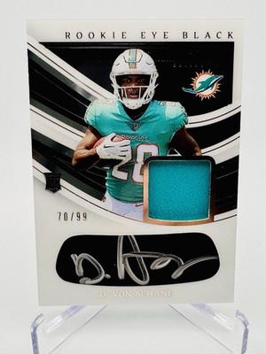 2023 Panini Immaculate De’Von Achane Rookie Eye Black Auto /99 RC Dolphins