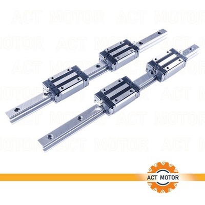 2x HGR20 Linear Guide Rail 400mm with Square Block Linearführung CNC 3D Printer