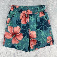 Vintage Tommy Bahama Spell Out Lined Shorts Swim Trunks Floral Men's Small