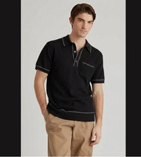 Quince Mens XXL Ribbed Knit Polo Shirt Silk organic Cotton Minimalist NEW NWT