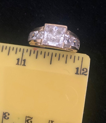 Solid 14k Princess Cut CZ Ring