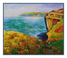 Cliffs at Varengeville Impressionist Monet Counted Cross Stitch Pattern
